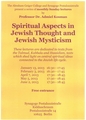 Spiritual Aspects in Jewish Thought and Jewish Mysticism - 1