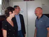 Ramona Pop im Gespräch mit dem Geschäftsführer André Lossin und Boris Rosenthal,   Foto: Nadine Bose