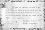 Einladung des Kindergartens der Synagoge ausd en 20er Jahren  Foto: Archiv Centrum Judaicum